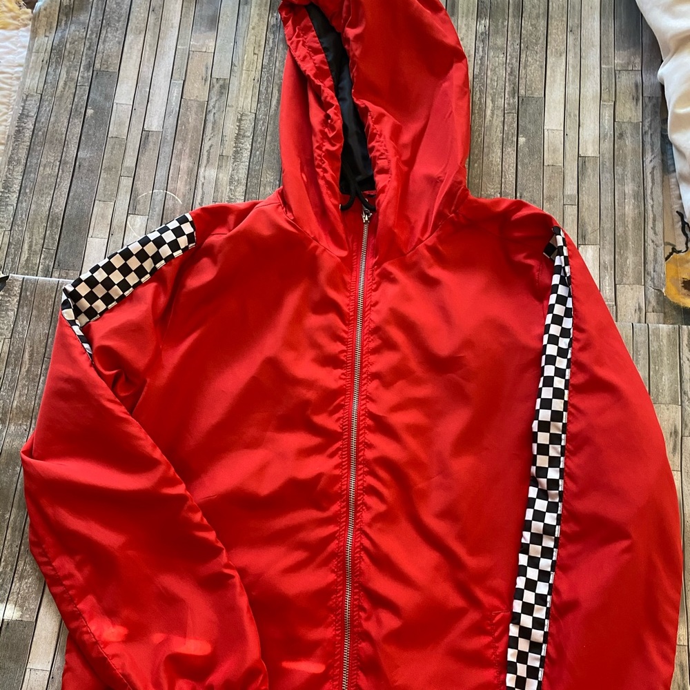 Orange Kiss windbreaker jacket large